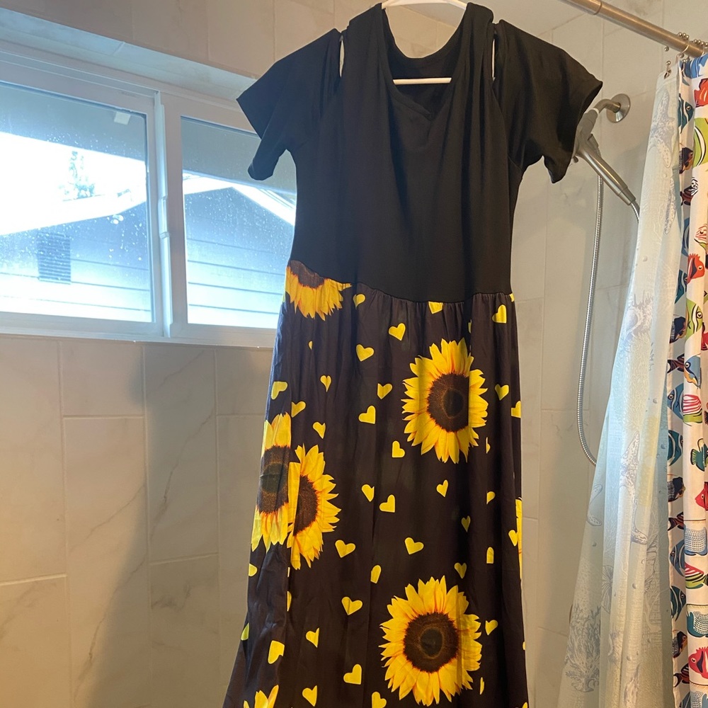 Long off shoulder dress